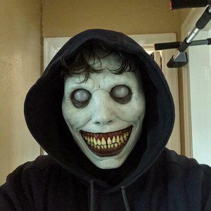 Horror Scary Exorcist Face Mask Demon Smile for Halloween Cosplay Party Costume